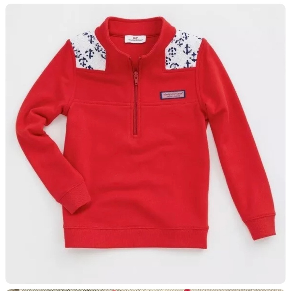Vineyard Vines Shep Shirt Quarter Zip Pullover Red